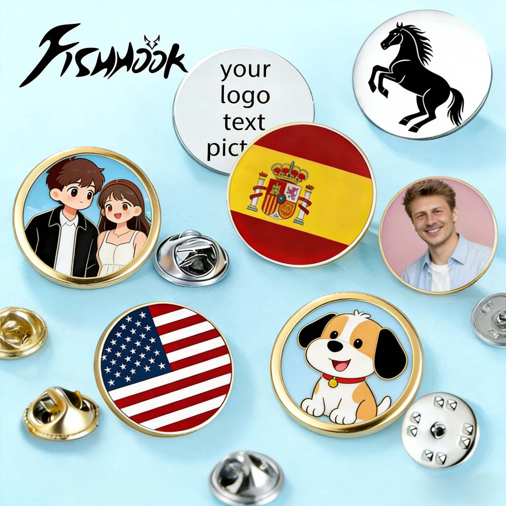 Men Accessories Brooch - Baskılı Fotoğraf Etiketli Kişiselleştirilmiş Broş Özel