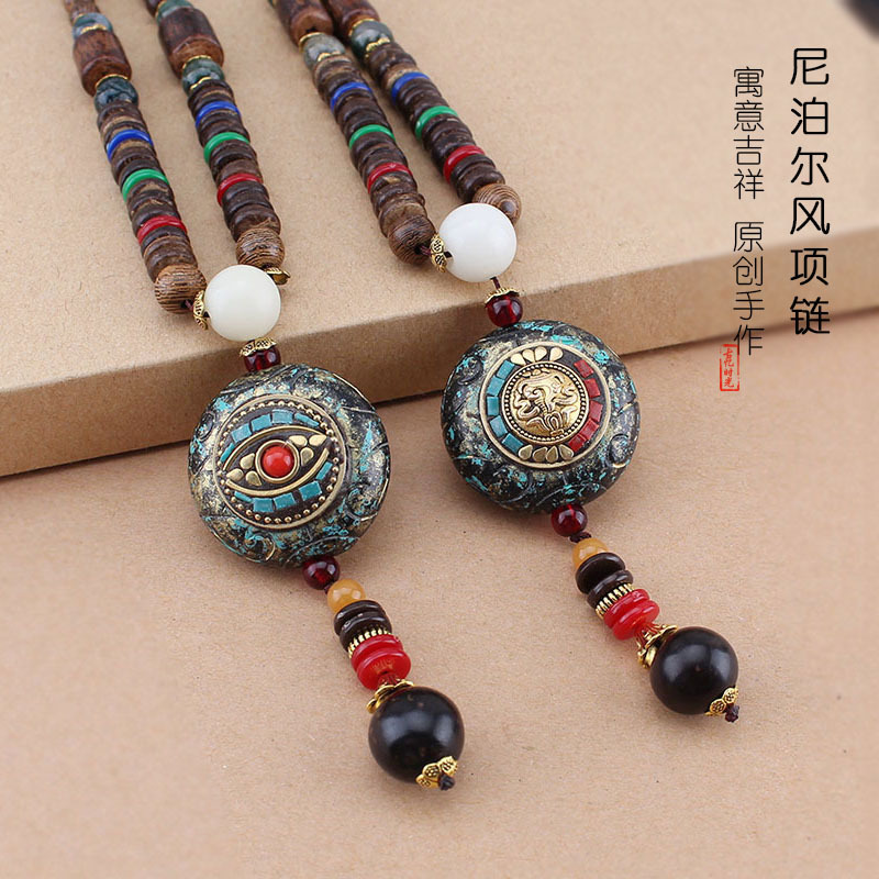 Men Accessories Nepal - Nepal kolye kazak zinciri ahşap Buda