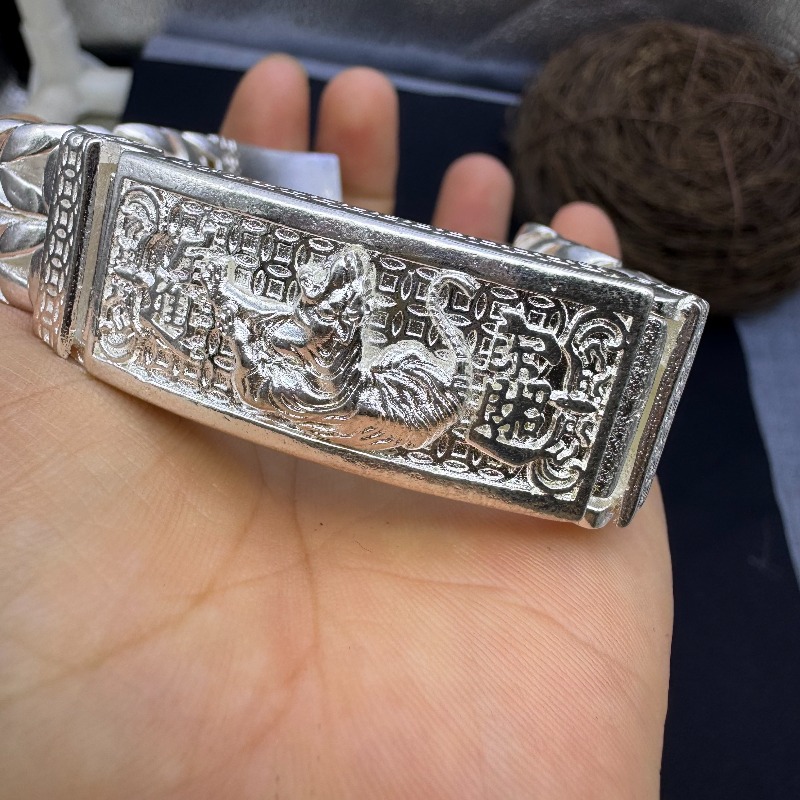 Men Accessories Nepal - Erkekler Antik Nepal Ajurlu Kaplan Gümüş