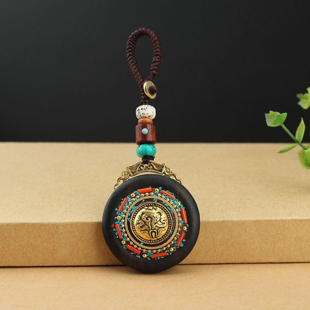 Men Accessories Nepal - Etnik Tarz Abanoz Ağacı Anahtarlık Retro