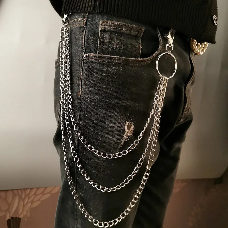 Men Accessories Chain - Katmanlı Metal Kemer Zinciri Punk Kanca