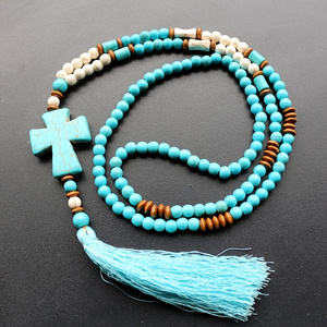 Men'S Vacation Accessories - Bohem Tarzı Çapraz Kabuk Kolye Saçaklı