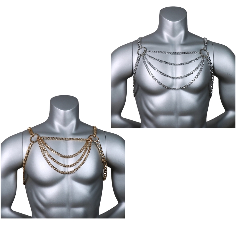 Men Accessories Chain - Erkek Seksi Metal Gövde Göğüs Zinciri