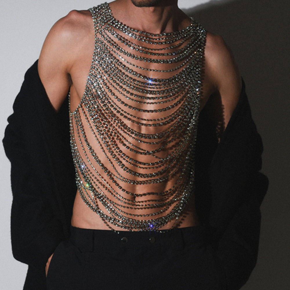 Men Accessories Chain - Moda Lüks Bling Erkek Kadın Vücut