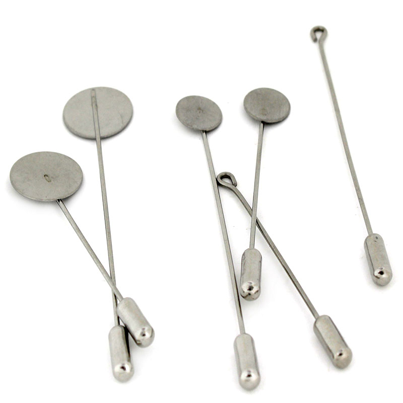 10 adet/grup 10 15mm Paslanmaz - Men Accessories Brooch incelemesi ve fiyatı