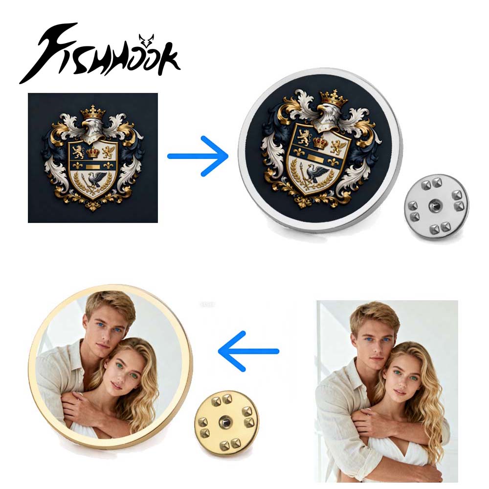 Baskılı Fotoğraf Etiketli Kişi - Men Accessories Brooch incelemesi ve fiyatı