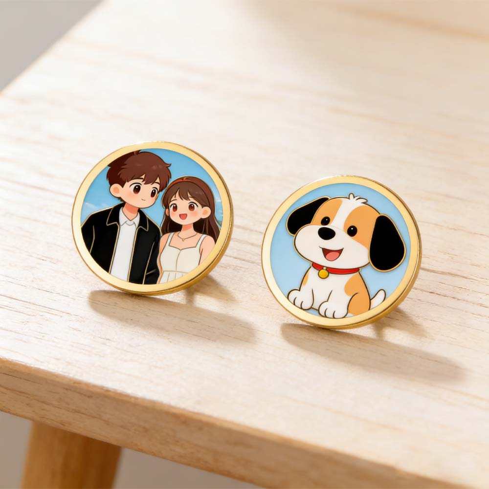 Baskılı Fotoğraf Etiketli Kişi - Men Accessories Brooch incelemesi ve fiyatı