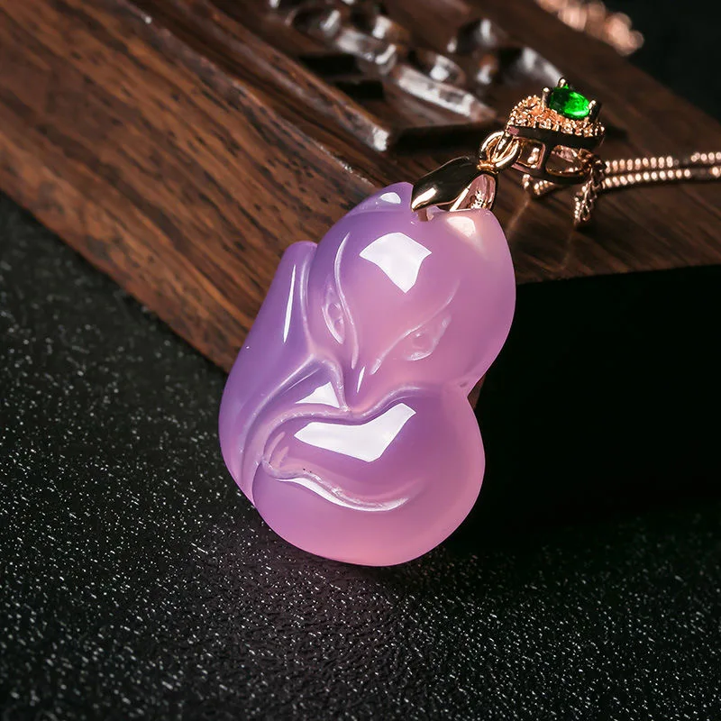 Doğal mor akik tilki kolye kol - Men Accessories Chain incelemesi ve fiyatı