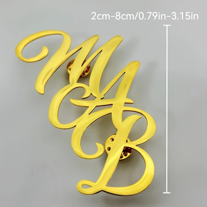 Özel Monogram İlk Adı Paslanma - Men Accessories Brooch incelemesi ve fiyatı
