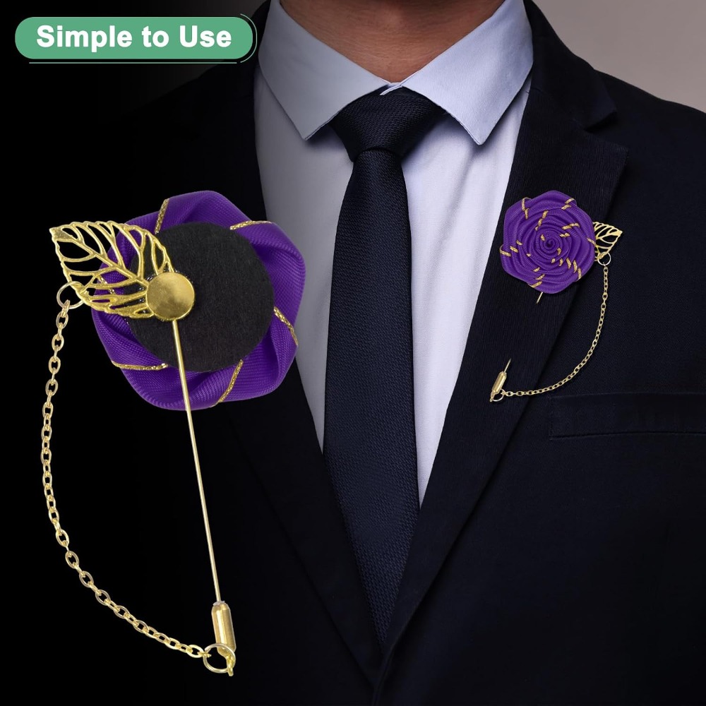 Altın Yapraklı Gül Çiçeği Broş - Men Accessories Brooch incelemesi ve fiyatı